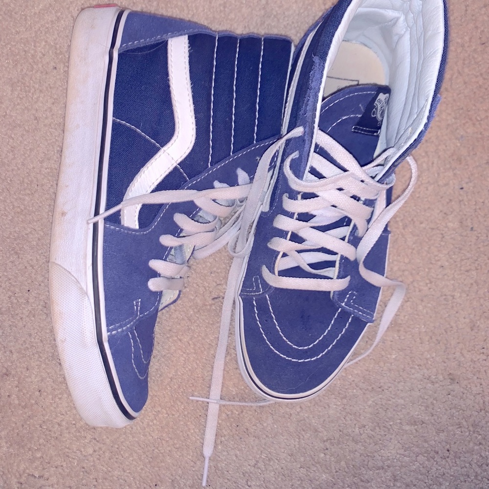 Blue high top vans